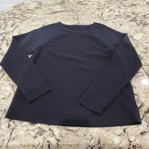 Vince Black Silk Embellished Shoulders CrewNeck Sweatshirt‎ size XS